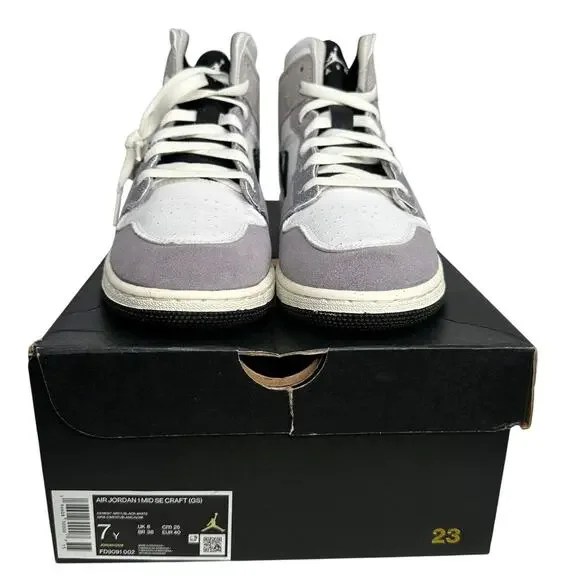 💎✨NEW IN BOX✨💎NIKE Jordan 1 MID SE Craft (GS) - Picture 5 of 10